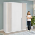 Guarda-roupa Vince 4 Portas 4 Gavetas 4 Prateleiras Branco