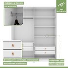 Guarda-roupa Vince 4 Portas 4 Gavetas 4 Prateleiras Com Espel