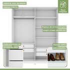 Guarda-roupa Vince 4 Portas 4 Gavetas 4 Prateleiras Com Espel