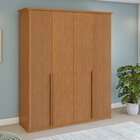 Guarda-roupa Vince 4 Portas 6 Gavetas 4 Prateleiras Amendoa C