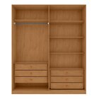 Guarda-roupa Vince 4 Portas 6 Gavetas 4 Prateleiras Amendoa C