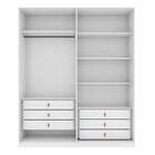 Guarda-roupa Vince 4 Portas 6 Gavetas 4 Prateleiras Branco