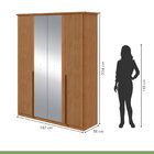 Guarda-roupa Vince 4 Portas 6 Gavetas 4 Prateleiras Com Espel