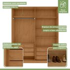 Guarda-roupa Vince 4 Portas 6 Gavetas 4 Prateleiras Com Espel