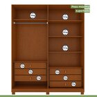 Guarda-roupa Vince 4 Portas 6 Gavetas 4 Prateleiras Com Espel