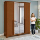 Guarda-roupa Vince 4 Portas 6 Gavetas 4 Prateleiras Com Espel