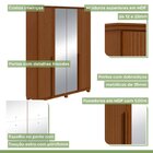 Guarda-roupa Vince 4 Portas 6 Gavetas 4 Prateleiras Com Espel