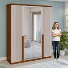 Guarda-roupa Vince 4 Portas 6 Gavetas 4 Prateleiras Com Espel