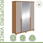 Guarda-roupa Vince 4 Portas 6 Gavetas 4 Prateleiras Com Espel