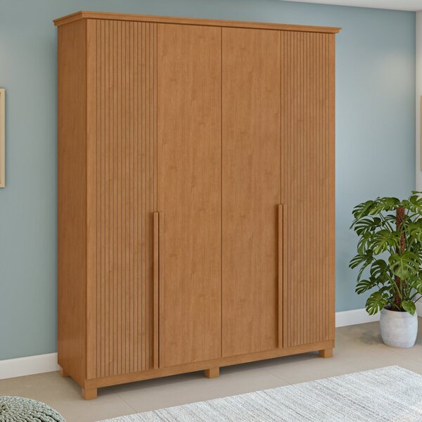 Guarda-roupa Vince 4 Portas 6 Gavetas 4 Prateleiras Com Pés A