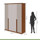 Guarda-roupa Vince 4 Portas 6 Gavetas 4 Prateleiras Frassino/