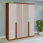 Guarda-roupa Vince 4 Portas 6 Gavetas 4 Prateleiras Frassino/