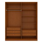 Guarda-roupa Vince 4 Portas 6 Gavetas 4 Prateleiras Frassino/