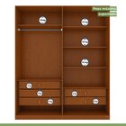 Guarda-roupa Vince 4 Portas 6 Gavetas 4 Prateleiras Frassino/