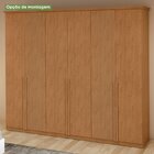 Guarda-roupa Vince 6 Portas 2 Gavetas 7 Prateleiras Amendoa C