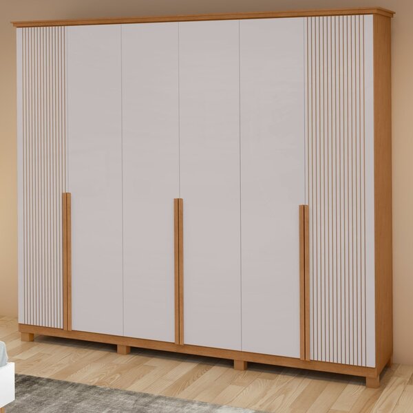 Guarda-roupa Vince 6 Portas 2 Gavetas 7 Prateleiras Com Pés A