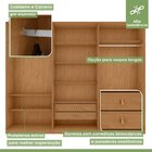 Guarda-roupa Vince 6 Portas 2 Gavetas 9 Prateleiras Amendoa C