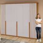 Guarda-roupa Vince 6 Portas 2 Gavetas 9 Prateleiras Amendoa C