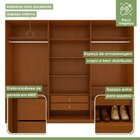 Guarda-roupa Vince 6 Portas 2 Gavetas 9 Prateleiras Com Espel