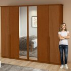 Guarda-roupa Vince 6 Portas 2 Gavetas 9 Prateleiras Com Espel