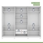 Guarda-roupa Vince 6 Portas 2 Gavetas 9 Prateleiras Com Pés B