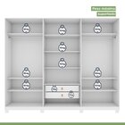 Guarda-roupa Vince 6 Portas 2 Gavetas 9 Prateleiras Com Pés B