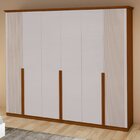 Guarda-roupa Vince 6 Portas 2 Gavetas 9 Prateleiras Frassino/