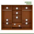 Guarda-roupa Vince 6 Portas 2 Gavetas 9 Prateleiras Frassino/