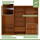 Guarda-roupa Vince 6 Portas 2 Gavetas 9 Prateleiras Frassino/