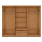 Guarda-roupa Vince 6 Portas 3 Gavetas 7 Prateleiras Amendoa C