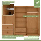 Guarda-roupa Vince 6 Portas 3 Gavetas 7 Prateleiras Amendoa C