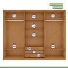 Guarda-roupa Vince 6 Portas 3 Gavetas 7 Prateleiras Amendoa C