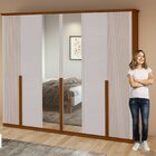 Guarda-roupa Vince 6 Portas 3 Gavetas 7 Prateleiras Com Espel