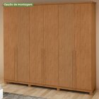 Guarda-roupa Vince 6 Portas 3 Gavetas 7 Prateleiras Com Pés A