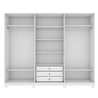 Guarda-roupa Vince 6 Portas 3 Gavetas 7 Prateleiras Com Pés B