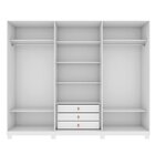 Guarda-roupa Vince 6 Portas 3 Gavetas 7 Prateleiras Com Pés B