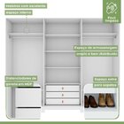 Guarda-roupa Vince 6 Portas 3 Gavetas 7 Prateleiras Com Pés B