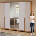 Guarda-roupa Vince 6 Portas 3 Gavetas 7 Prateleiras Com Pés E