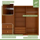 Guarda-roupa Vince 6 Portas 3 Gavetas 7 Prateleiras Frassino/