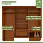 Guarda-roupa Vince 6 Portas 3 Gavetas 7 Prateleiras Frassino/