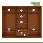 Guarda-roupa Vince 6 Portas 3 Gavetas 7 Prateleiras Frassino/