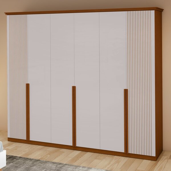 Guarda-roupa Vince 6 Portas 3 Gavetas 9 Prateleiras Frassino/
