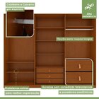 Guarda-roupa Vince 6 Portas 3 Gavetas 9 Prateleiras Frassino/