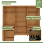 Guarda-roupa Vince 6 Portas 4 Gavetas 6 Prateleiras Com Pés E