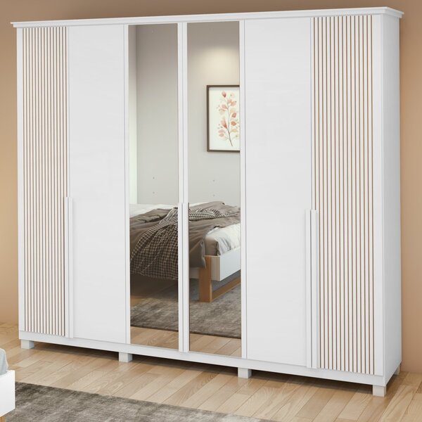 Guarda-roupa Vince 6 Portas 4 Gavetas 6 Prateleiras Com Pés E