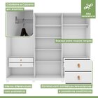 Guarda-roupa Vince 6 Portas 4 Gavetas 6 Prateleiras Com Pés E