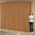 Guarda-roupa Vince 6 Portas 4 Gavetas 8 Prateleiras Amendoa C