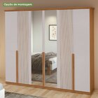 Guarda-roupa Vince 6 Portas 4 Gavetas 8 Prateleiras Com Espel