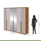 Guarda-roupa Vince 6 Portas 4 Gavetas 8 Prateleiras Com Espel