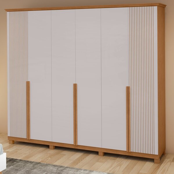 Guarda-roupa Vince 6 Portas 4 Gavetas 8 Prateleiras Com Pés A